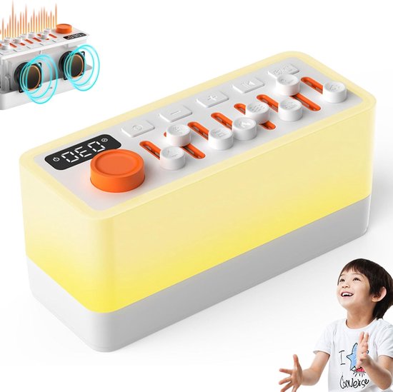 Tragbares 3 In 1 Schlafhilfegerät 8 Naturgeräusche + 12 Farbiges Rgb Nachtlicht + Timer Weißrauschgenerator / Bluetooth Lautsprecher / Dekompress
