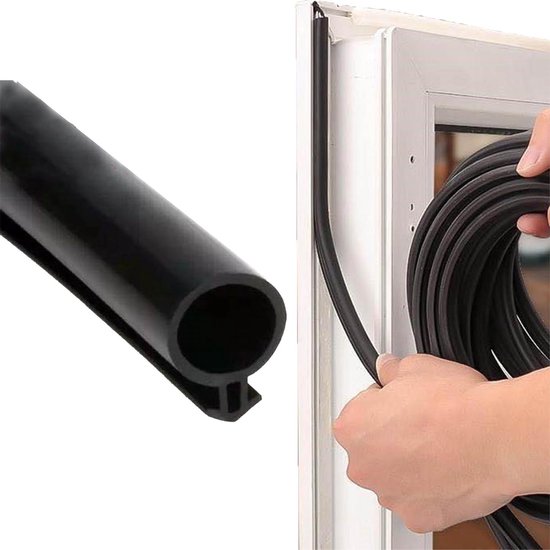 Allecto Plus Fensterdichtung, 10 Meter, Selbstklebende Tür Und Fensterdichtung Anti Silikat Dichtungsband Typ O Für Löcher Von 5 7 Mm Schwarz
