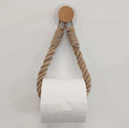 2 Teiliger, Selbstklebender Toilettenpapierhalter Aus Dickem Seil, Toilettenpapierhalter Im Shabby Chic Stil Aus Jute Im Nautischen Industrie Loo