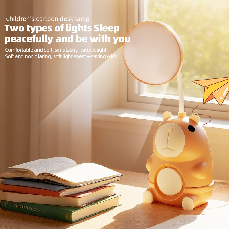 Mini-schreibtischlampe Mit Capybara-motiv, Nachtlicht, Usb-aufladbar, Für Kinderschreibtische, Cartoon-mini-schreibtischlampe, Geschenkidee, Capybara-nachtlicht – Braun