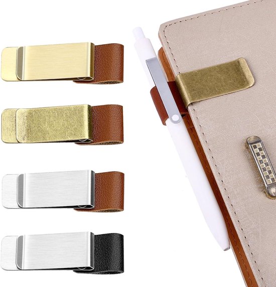 Stiftschlaufenhalter, 4 Teilig, Metall, Notizbuch, Retro Stifthalter, Clips, Journal, Planer, Klemmbrett, Bürotasche, Agenda, Zeitschriften