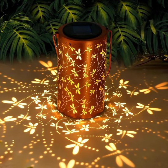 Wasserdichte Libellen Solar Hängelaternen Stimmungsbeleuchtung Aus Metall Mit Leds Für Garten, Terrasse, Veranda Und Balkon