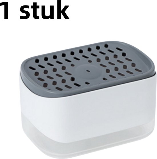 1 Stück Dosierbox Mit Druckmechanismus 350 Ml Küchenspülmittel, Reinigungsbürste Mit Druckmechanismus, Automatischer Seifenspender Weiß