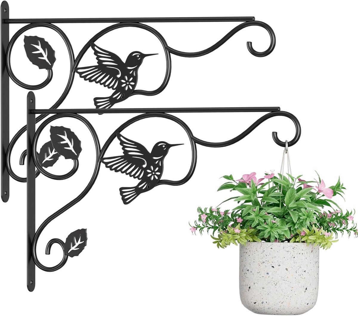 Pflanzenhänger Pflanzenhaken Blumentopfhaken Wandhaken 2 Stück Edelstahl Zum Aufhängen Von Pflanzen, Vogelfutterhäuschen, Laternen Garten, Balkon