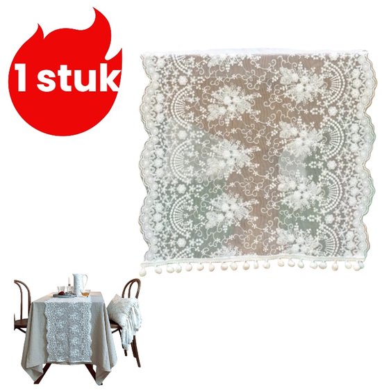 Stück Tischläufer Im Französischen Stil 3d Bestickter Tischläufer Aus Polyesterspitze Rechteckige Tischdecke Für Hochzeitsdekoration Weiß 40 X 10