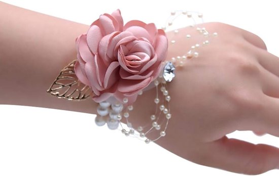 Eleganter Handgelenkstrauß Für Blumenmädchen Und Brautjungfern Seidenblumen Für Hochzeits Und Partydekoration Perfekte Geschenke In Champagnerros