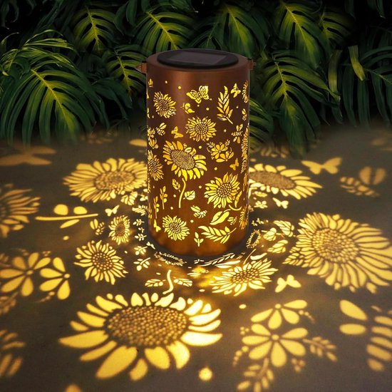 Sonnenblumen Solarlaternen, Wasserdichte Hängeleuchten Für Den Außenbereich Dekorative Sonnenblumen Solarlaternen Aus Metall Für Garten, Terrasse