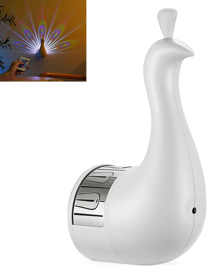 Pfauenlampe, Pfauen Wandlampe, 7 Farbige Stimmungsleuchte Mit Fernbedienung, Usb Wiederaufladbares Nachtlicht Mit Pfauenmotiv Für Die Heimdekorat