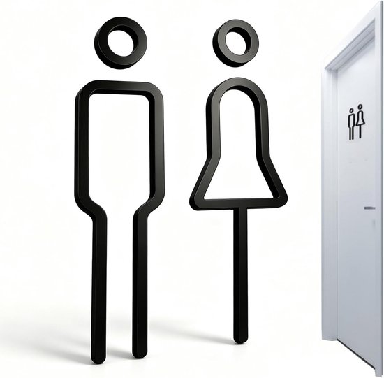 Elegantes, Selbstklebendes Acryl Toilettenschild Mit Männlichen Und Weiblichen Symbolen, Für Gästetoiletten Und Toilettentüren, Moderne Dekoratio