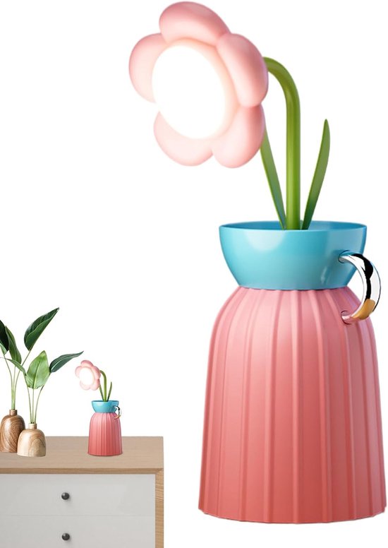 Tischleuchte Blumenlampe Vase Led Tischleuchte 3 Farbmodi Stufenloses Dimmen Usb Wiederaufladbare Touchscreen Blumenlampe Für Nachttische Und Les