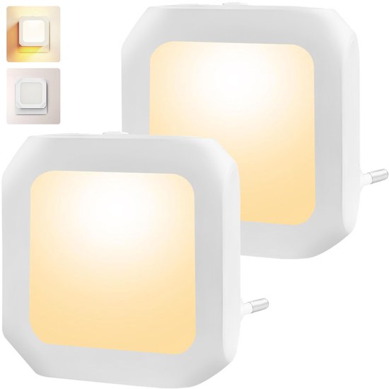 Nachtlicht Mit 2 Leds (stecker/steckdose) Led Lampe Zum Einstecken Nachtlicht Warmes Licht Dimmbar Für Baby /kinderzimmer Schaltet Sich Bei Dämme