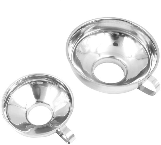 Dailygoody Set Mit 2 Küchentrichtern Aus Edelstahl Weithalstrichter Für Flüssigkeiten Und Lebensmittel