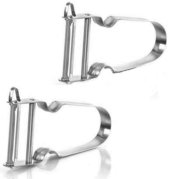 2x Edelstahl Sparer, Kartoffelschäler, Gemüseschäler, Obstschäler, Einfacher Sparschäler