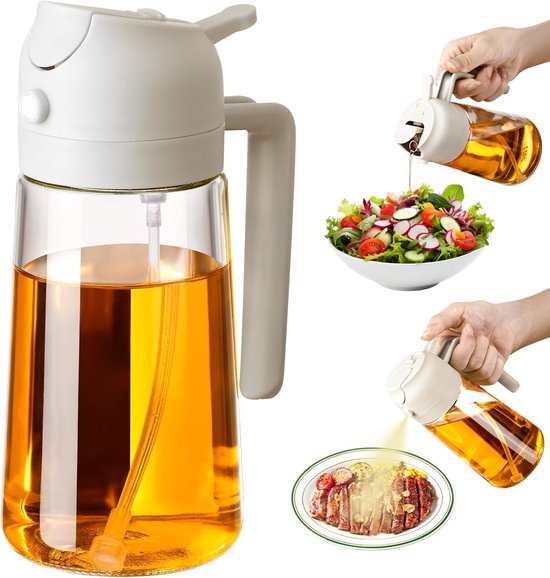 470 Liter Ölspender Und Ölsprüher (2 In 1) Für Küche Und Grill Weiß