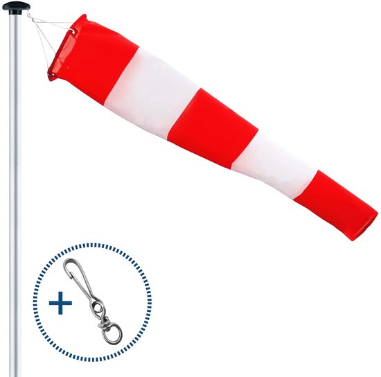 Windsack Für Fahnenmast Hochpräzision 1 Stück Rot/weiß Polyester 150 Cm