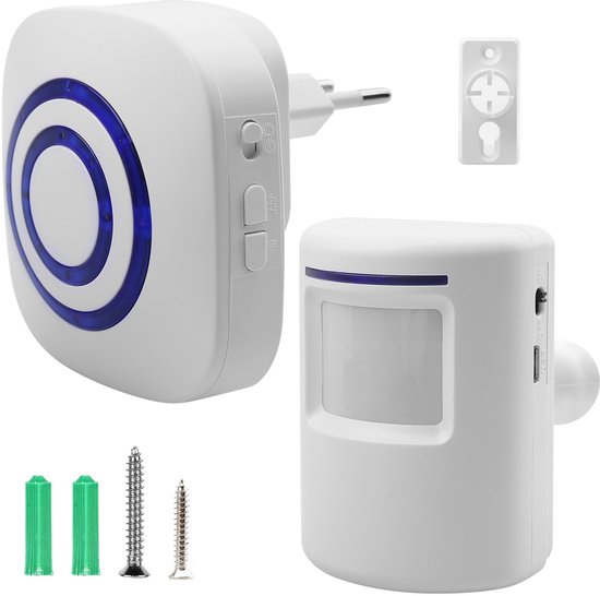 Dailygoody Kabelloser Bewegungsmelder Türklingel Mit Pir Sensor Reichweite Bis Zu 70 Meter Sicherheitssystem Einfache Installation Für Privathaus