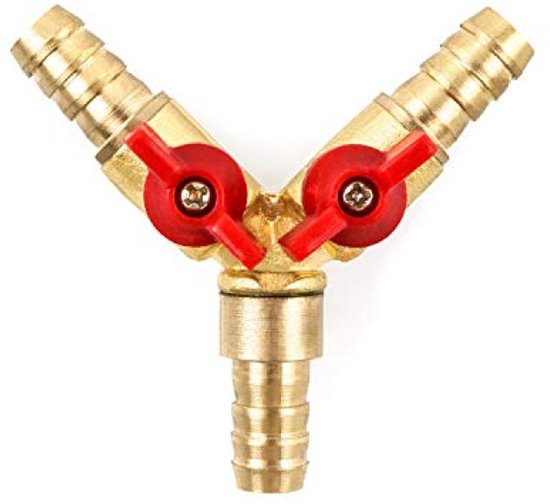 Allecto Dreiwege Verteiler Messing Zink Legierung 10 Mm Kugelhahn T Verteiler Anschlussstück Luft, Wasser, Gas Dreiwege Schlauchkupplung Vielseit