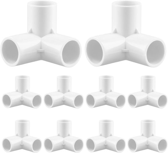 Rohrverbinder Pvc 3 Wege Für Gewächshausrahmen Weiß 10er Pack Kunststoff 20 Mm Innendurchmesser Rohrwinkelverbinder Für Gartengewächshäuser