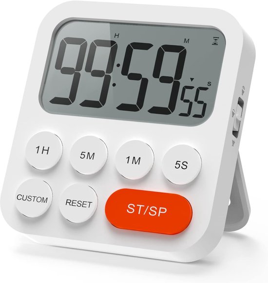 Digitaler Küchentimer Mit Magnetischer Stoppuhr Und Uhr Lcd Display, 3 Stufige Lautstärkeregelung Zum Kochen, Für Sport Und Zum Lernen