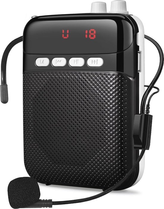 Tragbarer, Wiederaufladbarer Sprachverstärker Mit Mikrofon Und Headset Für Unterricht Und Meetings