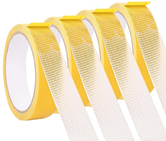 Snelshoppen Doppelseitiges Klebeband, 4 Rollen, Extra Stark, 2,5 Cm X 10 M, Doppelseitiger Teppichkleber Für Küche, Haushalt, Schule Und Außenber