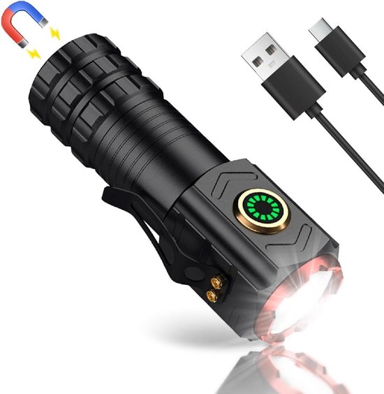Superhelle Led Taschenlampe Tragbare Mini Led Taschenlampe Mit Usb Aufladung 5 Leuchtmodi Kleine Taschenlampe Für Camping Und Notfälle Schwarz