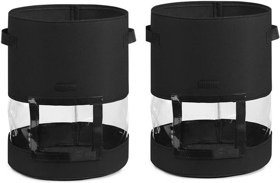 Kartoffelpflanzsäcke Pflanzsäcke Gemüse Und Obstanbau Mit Ernteklappe 7 Gallonen (35 X 28 Cm) Schwarz