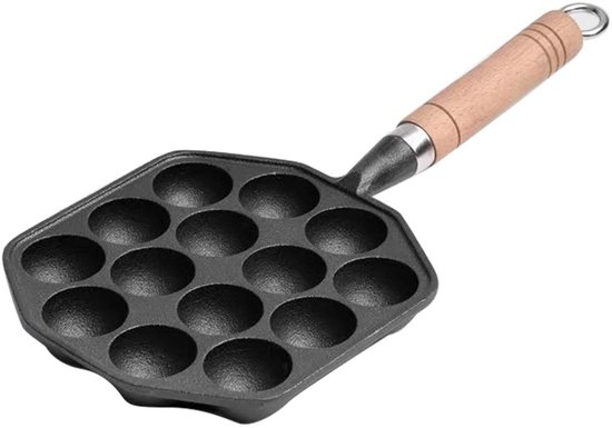 Dailygoods Takoyaki Pfanne, Antihaftbeschichtet Gusseisenpfanne 14 Mulden Leicht Zu Reinigen Für Die Heimische Küche Ein Muss Für Takoyaki Liebha