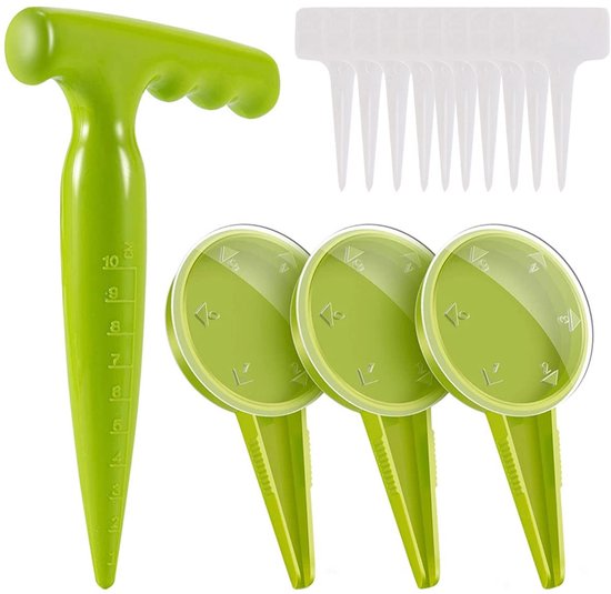 Allecto Saatgutspender Set Verstellbarer Griff Für Garten Und Gewächshaus 14 Teiliges Set Inklusive Pflanzenetiketten Für Garten Und Gewächshaus