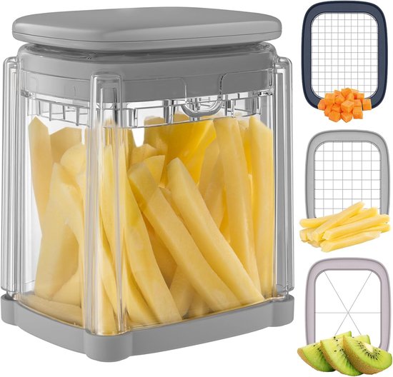 Snelshoppen Multifunktionaler Kartoffelschneider Für Pommes Frites 3 Edelstahlklingen Gemüseschneider Für Pommes Frites, Gurken, Karotten, Zwiebe
