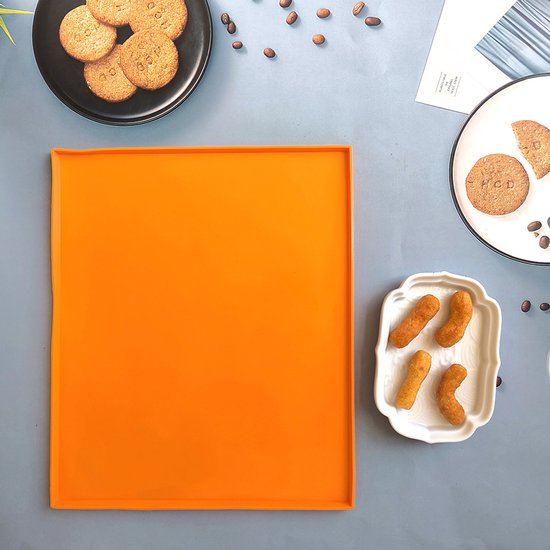 4 Teiliges Silikon Backmatten Set Mit Rand, Rutschfeste Backmatte Für Kuchen, Kekse Und Obst 30 X 25 Cm