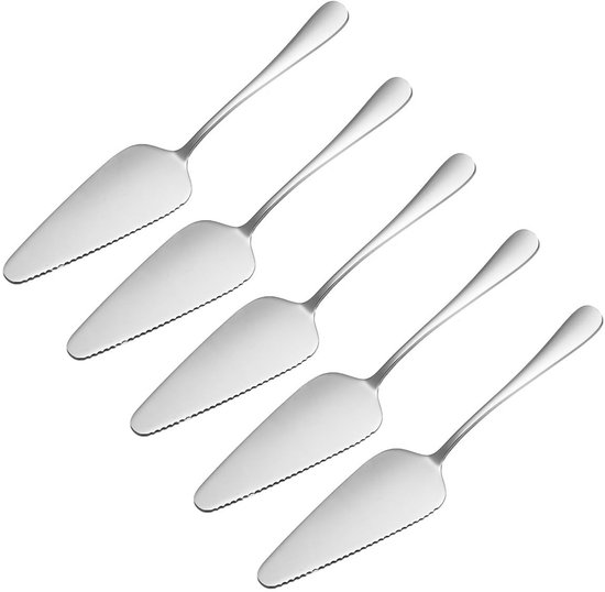 Allecto 5er Set Tortenheber Aus Edelstahl Professionelle Tortenheber Polierter Edelstahl Für Partys Und Restaurants Gezahnt...