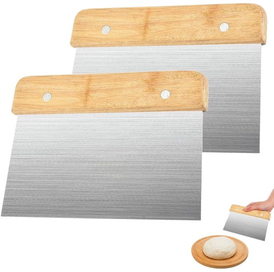Dailygoods Teigschaber Aus Edelstahl Teigschneider Küchenschaber Professionelle Teigkarte Leicht 2 Stück, 15 X 11 Cm