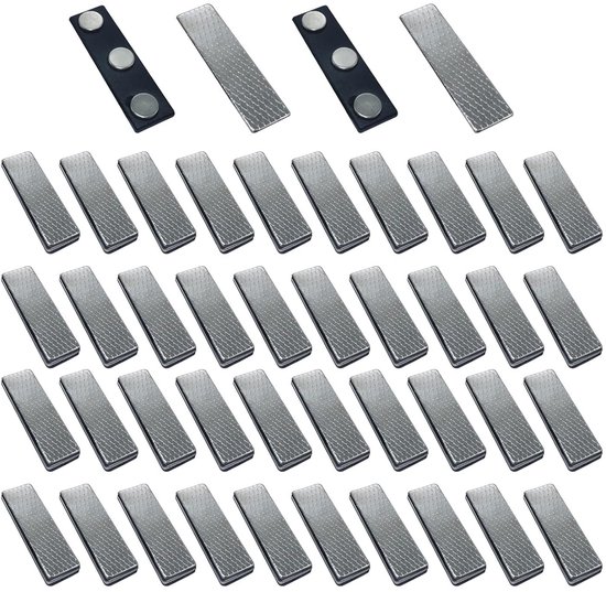 Magnetische Namensschilder 50er Set Edelstahl Und Kunststoff 45 X 13 Mm