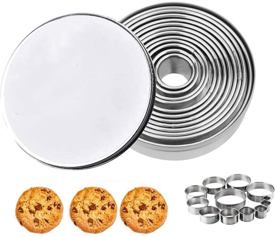 Rundes Ausstechformen Set 12 Teilig Edelstahl Verschiedene Größen