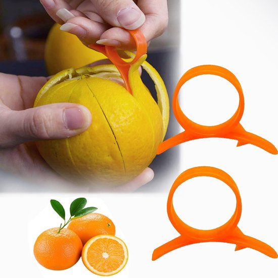 Dailygoods Orangenschäler (2 Teilig) Zitrusschäler Praktisches Zubehör Leicht Robust Hygienisch Obstschäler