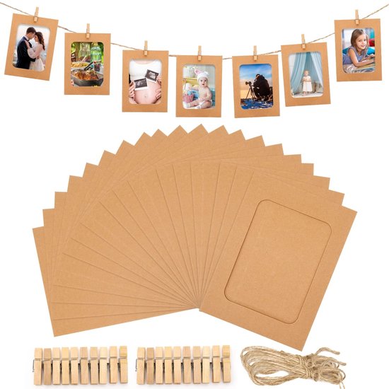 Allecto Fotorahmen Braunes Papier 20 Stück Diy Fotorahmen
