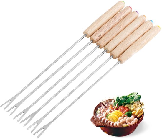 Dailygoods Fonduegabeln, 6 Teilig Fonduestäbchen Aus Edelstahl
