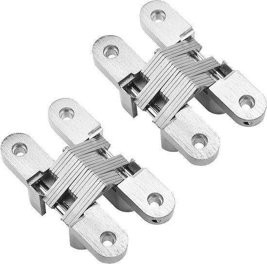 Verdecktes Türscharnier Hohe Qualität 2er Set Zinklegierung Und Edelstahl 9,5 Cm