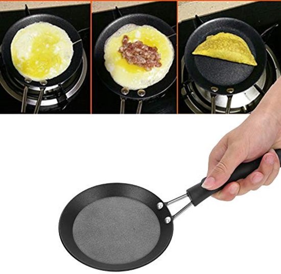 Mttproducts Mini Bratpfanne Eier Braten Ergonomischer Griff Schwarz Für Camping Und Küche Für Mini Pfannkuchen