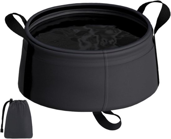 Faltbares Reisewaschbecken Tragbares Waschbecken Für Camping Und Outdoor Aktivitäten Reißfestes Nylonmaterial 26,4 X 10 Cm Schwarz