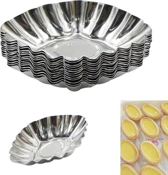 Mini Tarteformen Set, 20 Stück Edelstahl, Rautenförmig, Für Quiches, Eier Und Gebäck