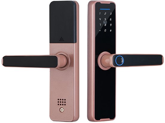 Biometrisches Fingerabdruck Türschloss Bluetooth Fähig, Elektronisch, Für Holztüren Schlüsselloses Entriegeln Farbe: Rosa 22 X 160 Mm