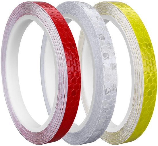 Reflektierendes Klebeband, 3 Rollen, Selbstklebend, 10 Mm X 8 M Wasserfeste Und Sichere Aufkleber Für Fahrrad, Helm Und Motorrad