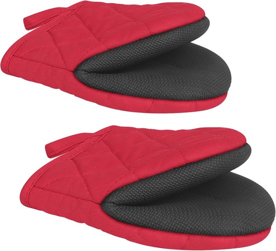 Kurze, Hitzebeständige Ofenhandschuhe Für Die Küche Mini Ofenhandschuhe Aus Silikon Mit Rutschfestem Griff Und Aufhängeschlaufe Zum Backen, Grill