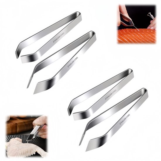 4 Teiliges Set Edelstahlpinzette Fischgrätenpinzette Professionelle Edelstahl Diagonalzange Küchenhelfer All In One Abgeschrägte Kanten Länge 12