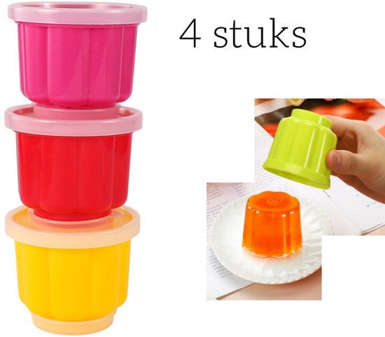 4er Pack Puddingformen Kleine Puddingformen Mit Deckel Wiederverwendbar Für Gelee, Eiscreme Und Pudding Für Kleine Gefrierschränke