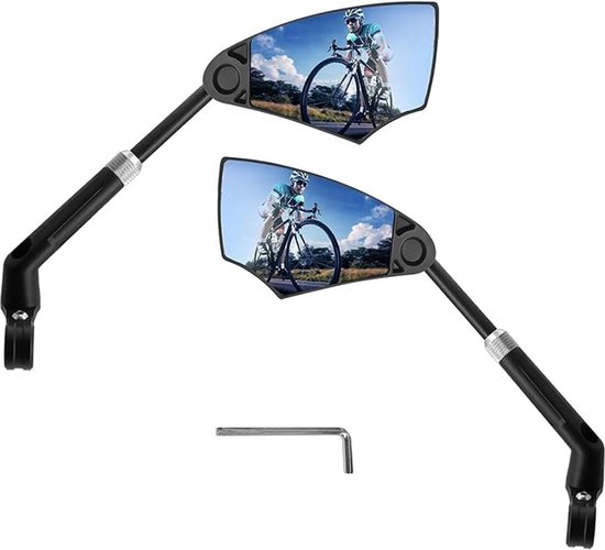 Fahrradspiegel Entspiegelt 2 Teilig Rückspiegel Einklappbar 360° Drehbar Extra Großer Hd Spiegel Aus Echtglas Für Lenker Mit 20 23 Mm Durchmesser