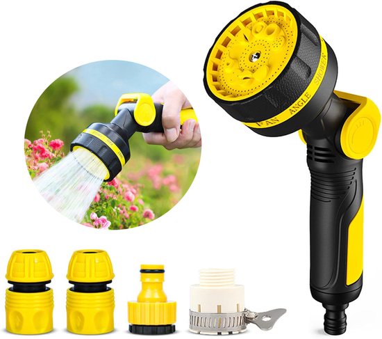 Hochdruck Gartenschlauch Sprühdüse 10 Sprühmuster Mit Daumensteuerung Für Einfache Wasserregulierung, Für Garten Und Autowäsche