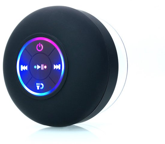 Tragbarer, Wasserdichter Led Bluetooth Lautsprecher Mit Saugnapf Für Dusche Und Küche Led Farbe: Blau